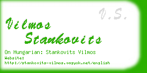 vilmos stankovits business card